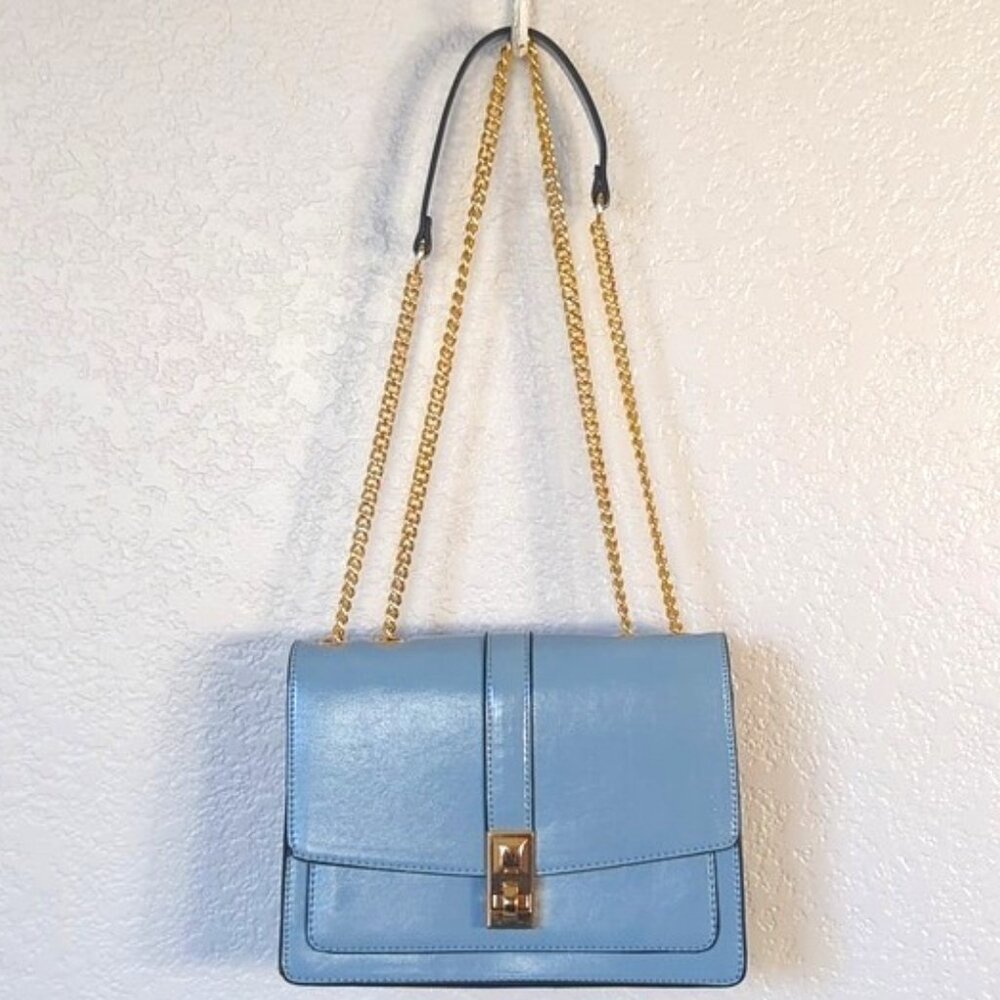 Aldo Blue Shoulder/Crossbody Chain-link Strap Minimalist Quiet Luxury Handbag